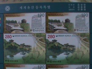 ​KOREA-2002-SC#2111 BANGHWASURYU HWASEONG FORTRESS LARGE SHEET-MNH VERY FINE