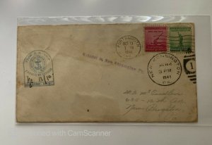 US LETTER FROM H.M. SHIP PASSED BY CENSOR , BY ERROR TO KENSINGTON , 1941 