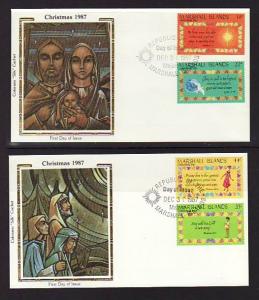 Marshall Islands 160-163 Christmas 1987  S/2 U/A FDC 