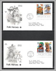 US #3083-3086 Folk Heroes FDC