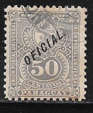 Paraguay O40: 50c Seal of the Treasury, used, F-VF