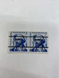 1304a 5 Cent Precancel Coil  Line Pair Columbus OH SUPERB NH