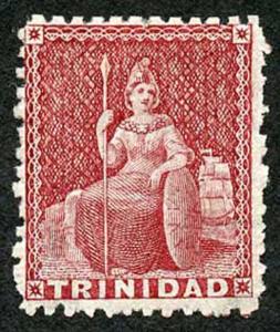 TRINIDAD SG69 1d lake wmk Crown CC Perf 12.5 M/Mint FRESH COLOUR