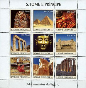 S. TOME & PRINCIPE 2003 - Monuments of Egypt. Scott no: 1460.