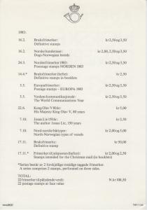 Norway, 1983 Year Set complete in Norway Post folder, fresh, VF