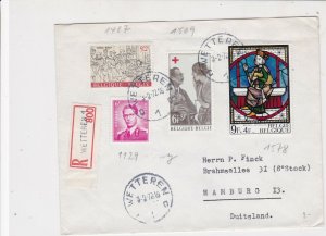 Belgium 1972 Registered Wetteren Cancel to Germany Four xStamps Cover Ref 25438