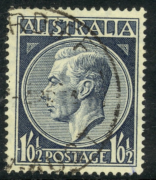 AUSTRALIA 1952 1s1/2d KING GEORGE VI Portrait Issue Sc 247 VFU