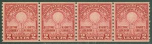 EDW1949SELL : USA 1929 Scott #656 Choice Extra Fine, Mint NH Strip of 4 Cat $90+