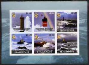 Mauritania 2002 Lighthouses #2 imperf sheetlet containing...