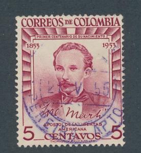   Colombia 1955 Scott 634 used - 5c, Jose Marti