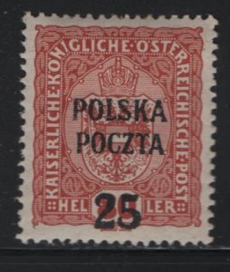 POLAND, 60, HINGED, 1919, OVERPRINT