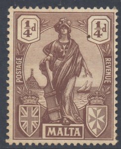 Malta Scott 98 - SG123, 1922 George V 1/4d MH*