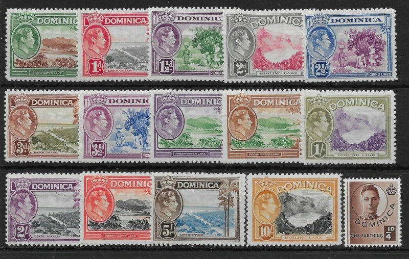 DOMINICA SG99/109a 1938-47 DEFINITIVE SET MTD MINT