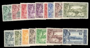 Sierra Leone 173-185, $79.10, 1938 George VI, complete set, hinged