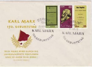 Germany DDR 1960 Karl Marx 150 Birthday  stamps cover R20878