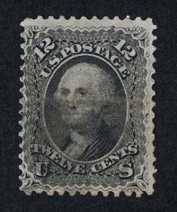 VERY AFFORDABLE GENUINE SCOTT #69 USED 1861 12¢ BLACK CORK CANCEL - ESTATE SALE