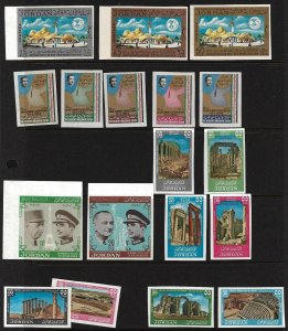 JORDAN 1960s COLLECTION OF IMPERF SETS INCLUDING SG 598 602 604 8 666 673 ALL NH