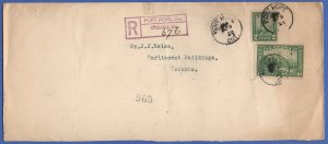 CANADA 1929 Reg. PORT HOPE, ONT, 12c rate >  J J Kelso, Toronto