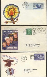 US 1950'S SIX PATRIOTIC COVERS ALL DIFFERENT SLOGANS AND CACHETS