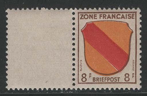 Germany - under French occupation - Scott # 4N4, label in size of stamp, mint nh