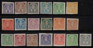 Austria #P29-47 Unused OG H/HR; Set of 19 imperforates - Mercury (1920-21)