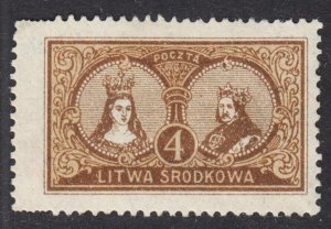 Central Lithuania Scott 38 perf 13 1/2 F+ mint OG HH. Lot # B