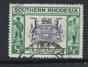 Southern Rhodesia SG 53  spacefiller  tiny thin on reverse