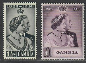 $Gambia Sc#146-147 M/H/VF, Silver Wedding, Cv. $21.25