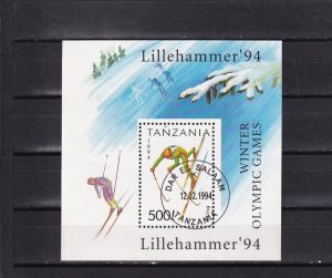 SA02 Tanzania 1994 Winter Olympic Games Lillehammer minisheet used