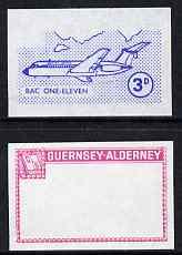 Guernsey - Alderney 1967 Aircraft - 3d BAC-111 imperf pro...