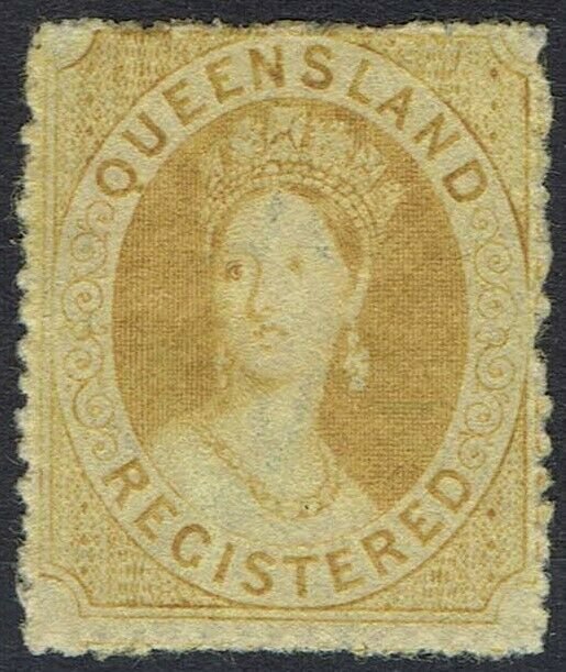 QUEENSLAND 1860 QV CHALON REGISTERED WMK SMALL STAR ROUGH PERF 14-16