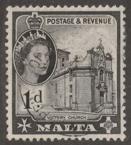 Malta, stamp, Scott#248,  used,  hinged,  1D