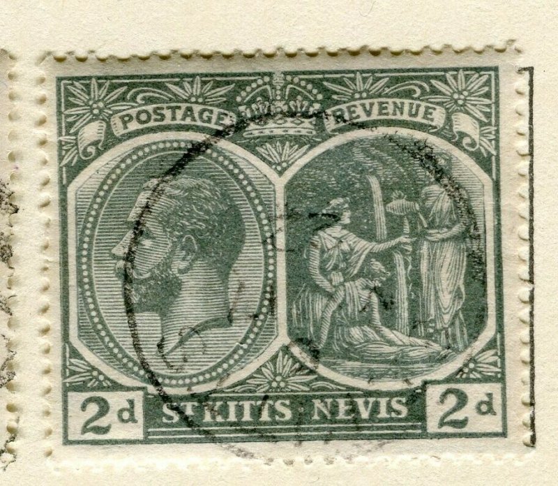 ST.KITTS; 1920s early GV issue fine used Columbus issue 2d. value 