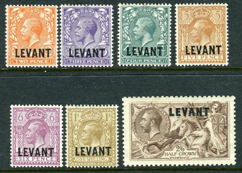 BRITISH LEVANT-1921  A mounted mint set to 2/6 Sg L18-24