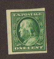 #383 MNH 1c green Franklin Imperf. 1910 Issue