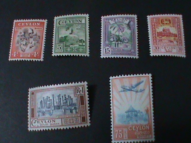 ​CEYLON-1950-SC#307-12 SIX VERY OLD RARE STAMPS  MLH VF-74 YEARS OLD LAST ONE