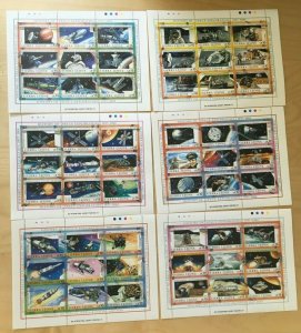 FULL SHEETS Sierra Leone 1989 1069-74 - Space Exploration - Set of Sheets - MNH