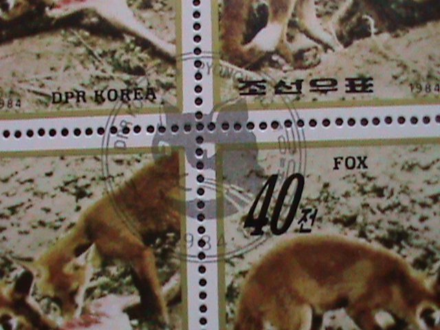 ​KOREA-1984 SC#2420 WILD ANIMALS-CTO FULL SHEET LARGE STAMP -VERY FINE