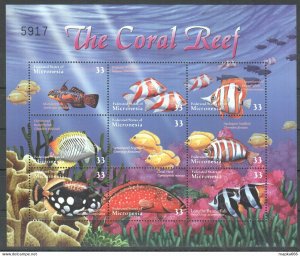 Micronesia Marine Life Fish Coral Reef 1Kр’ ** Stamps Pk092
