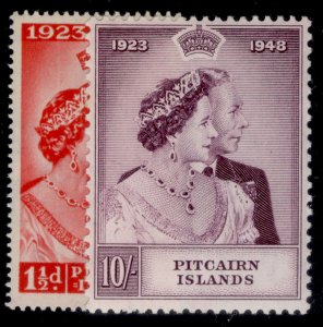 PITCAIRN ISLANDS GVI SG11-12,  1949 ROYAL SILVER WEDDING set, M MINT. Cat £41.