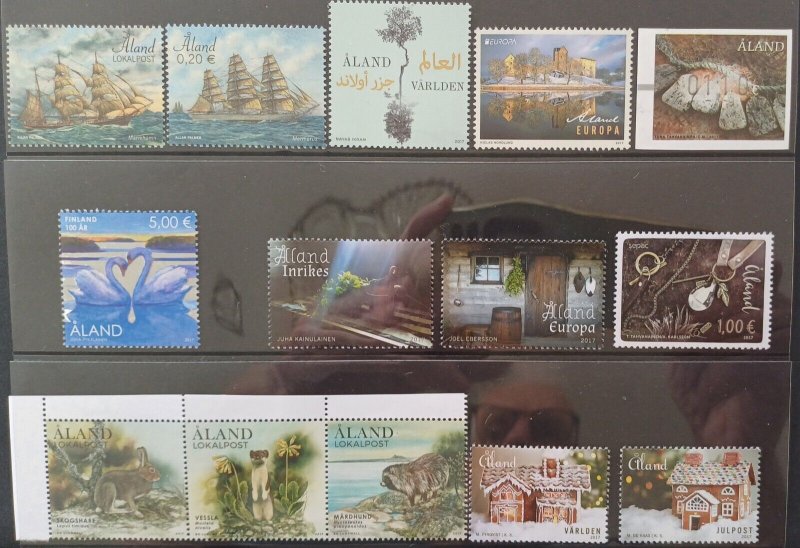 Aland Finland 2017 Year set cpl including  S/S Three scans. MNH