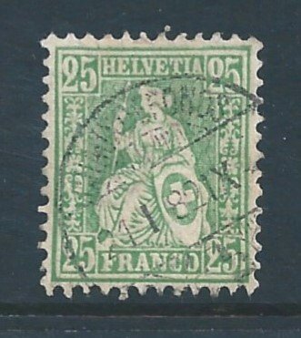 Switzerland #65 Used 25c Helvetia - Granite Paper