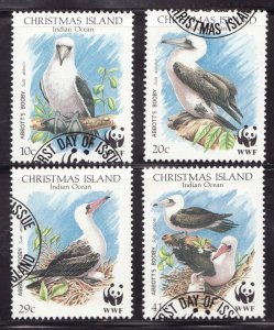 1990 Christmas Island Sc #270-73 Abbott's Booby Birds, WWF promotion Used Cv$12