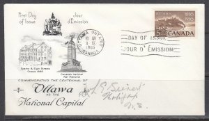 Canada Scott 442 Rose Craft FDC - Ottawa, National Capital