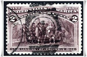 SC#231 2¢ Landing of Columbus (1893) Used