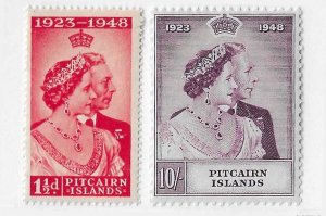 Pitcairn Island  SC # 11 -12  Silver Wedding set of 2 OG VF