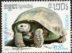 Cambodia 805  -Used - 20c Aldabra Giant Tortoise (1987)