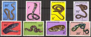 Rwanda 1967 Reptiles Snakes Set of 8 MNH