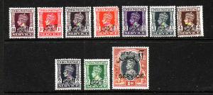 D3-Oman-Scott#O1-O10-Unused hinged official set-KGVI definit