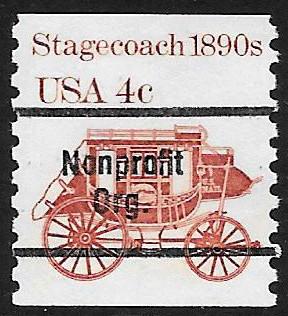 Sc 1898Ab  4¢ Stagecoach Precancel Coil Single, MNH